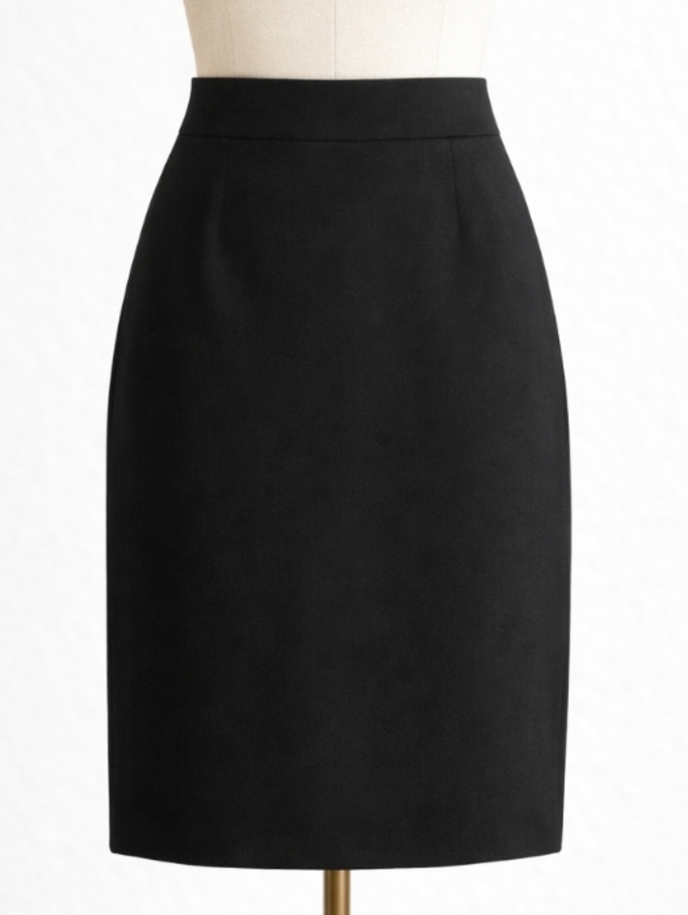 Vintage JIL SANDER Black Wool Pencil Skirt 90s Minimalist EU 36 US 4